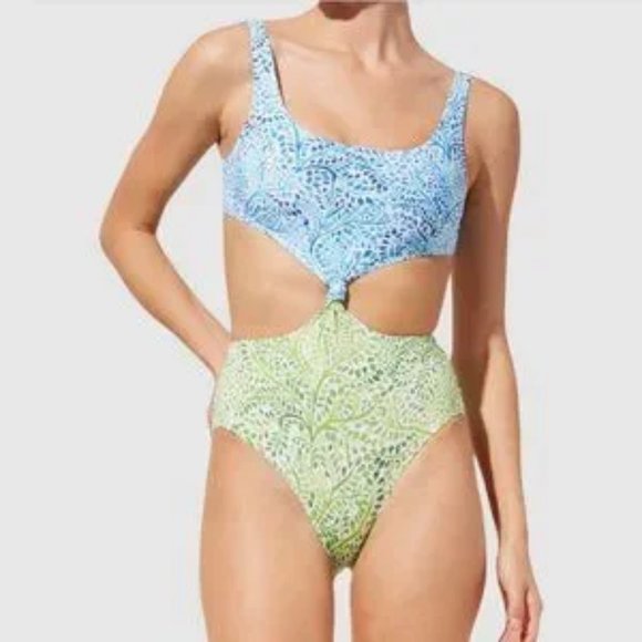 Solid And Striped The Bailey Painted Floral Knot One-Piece Swimsuit XXL - Picture 2 of 7